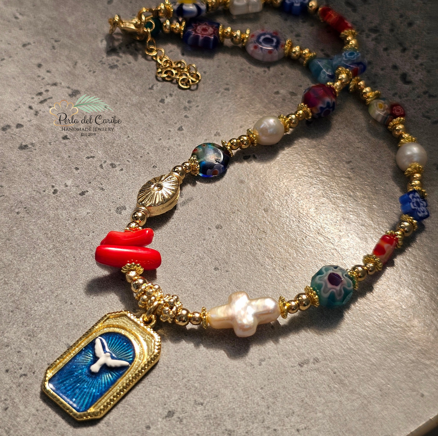 Espíritu Santo Millefiori Necklace
