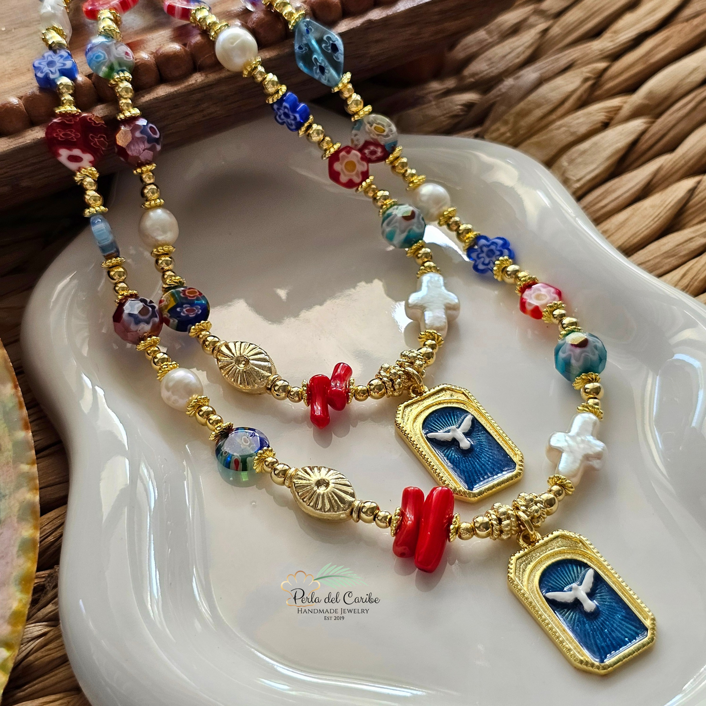 Espíritu Santo Millefiori Necklace