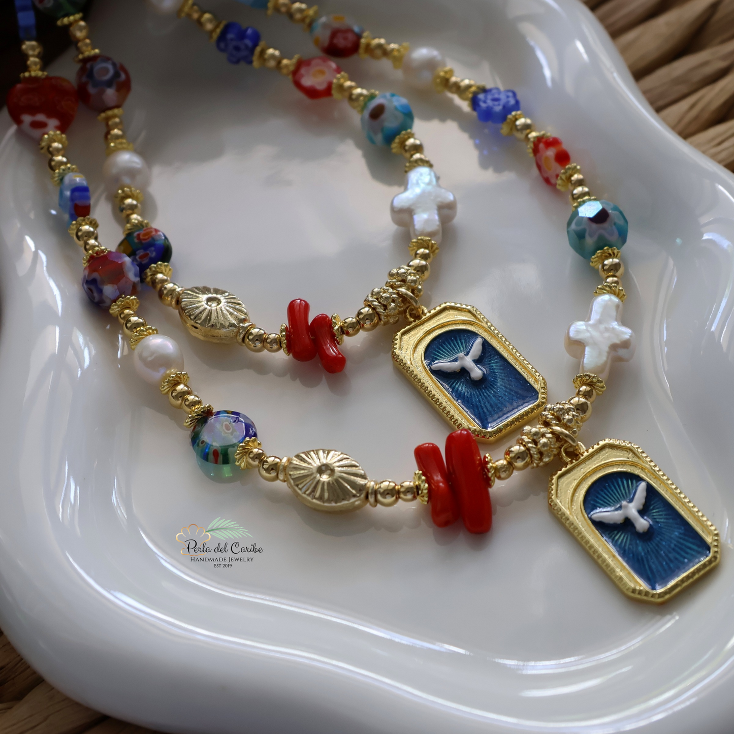 Espíritu Santo Millefiori Necklace