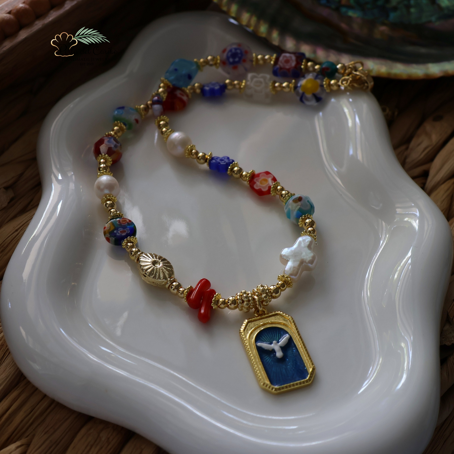 Espíritu Santo Millefiori Necklace