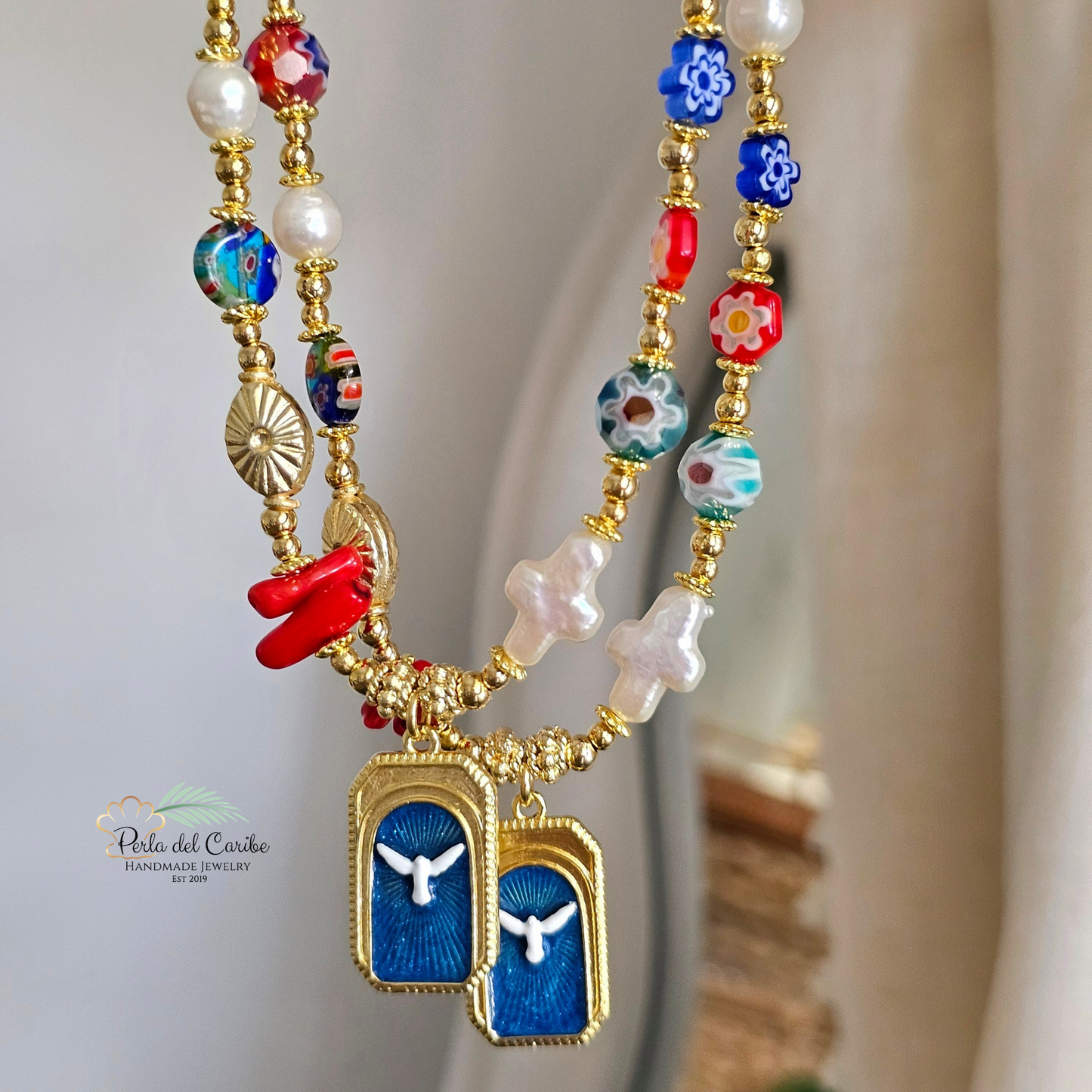 Espíritu Santo Millefiori Necklace