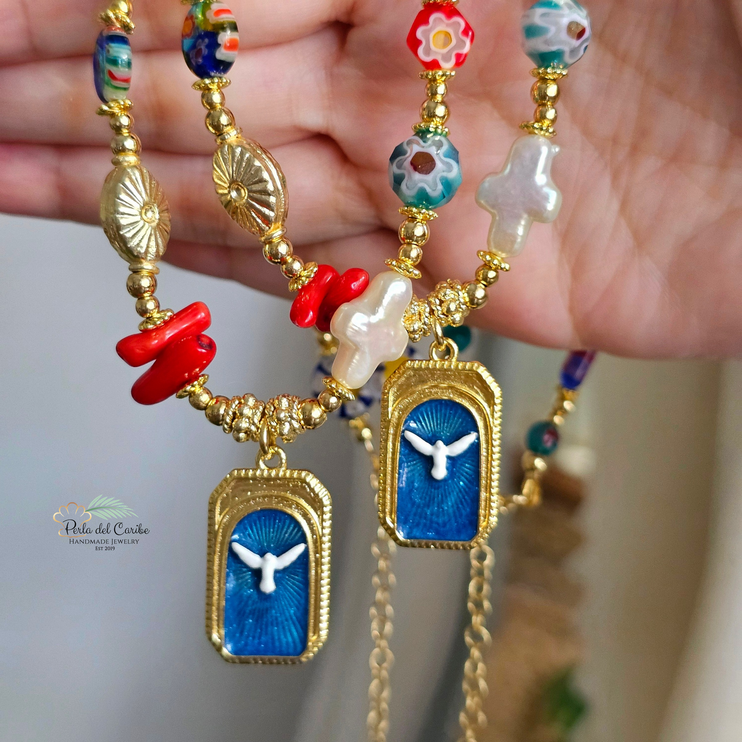 Espíritu Santo Millefiori Necklace