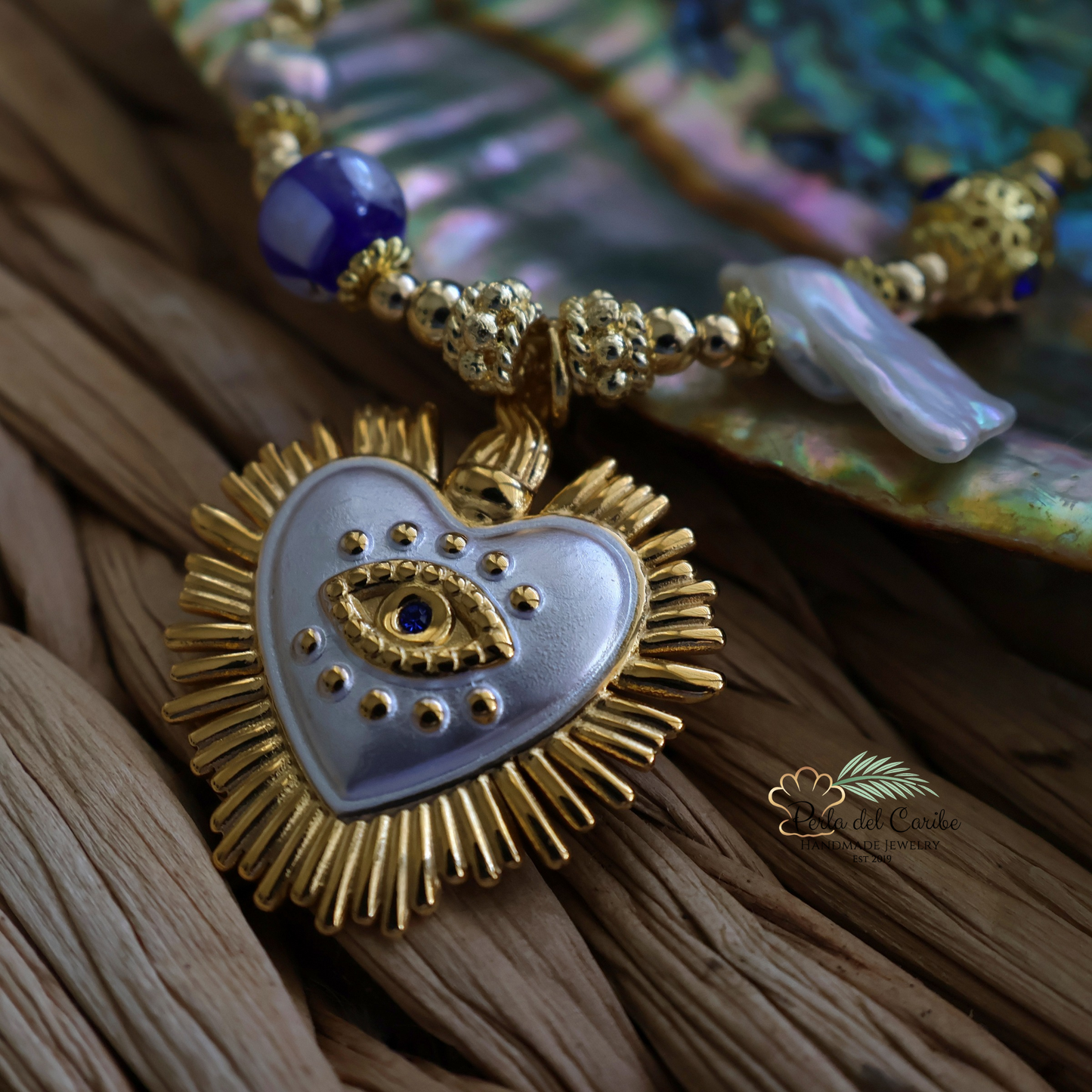 Two-tone Sacred Heart Necklace