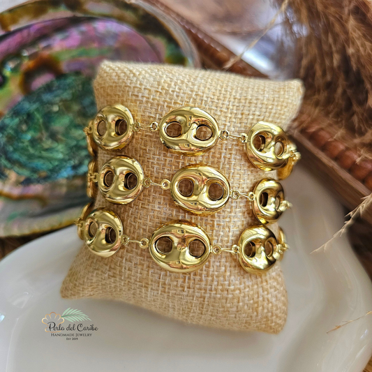 Coffee Bean Chunky Bracelet