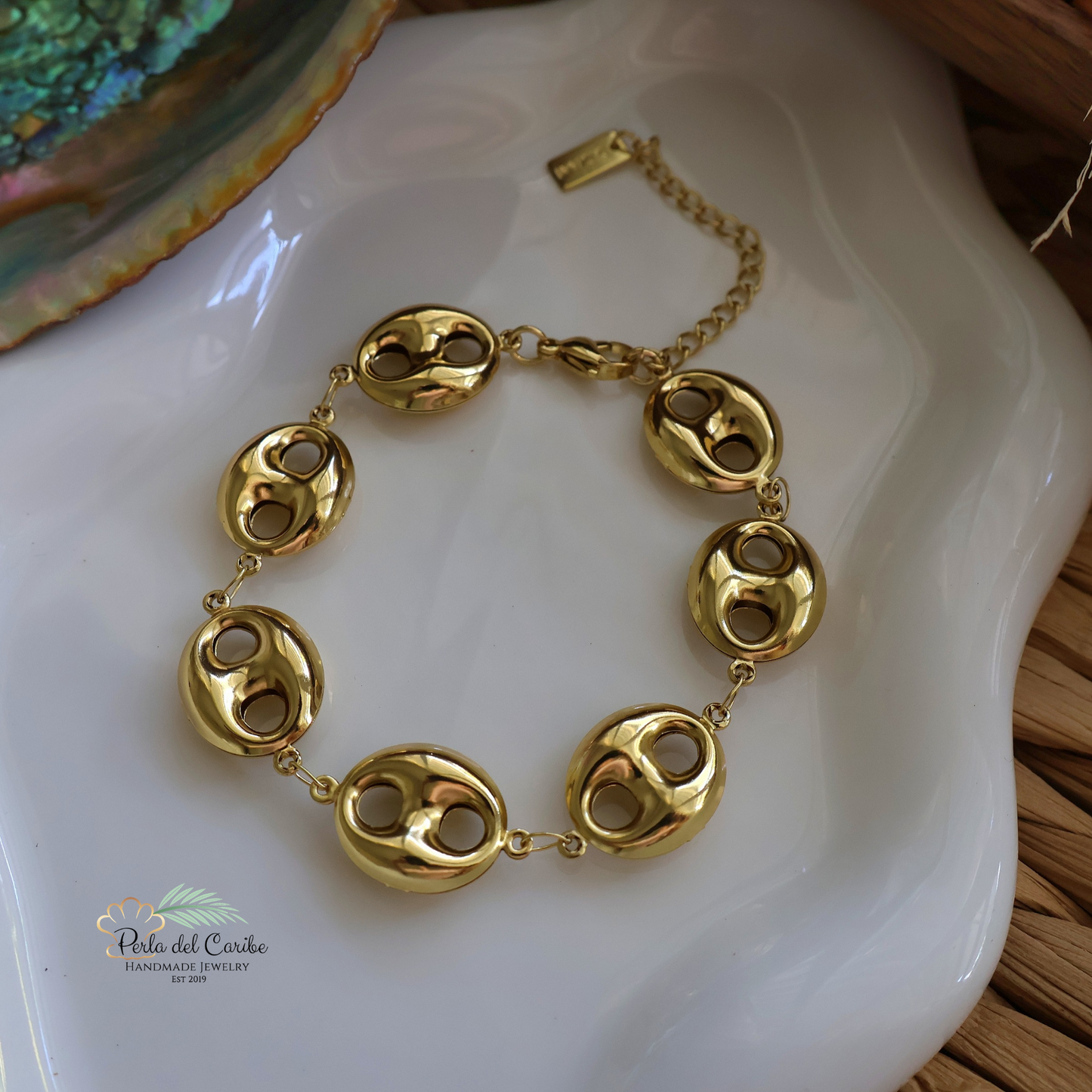 Coffee Bean Chunky Bracelet