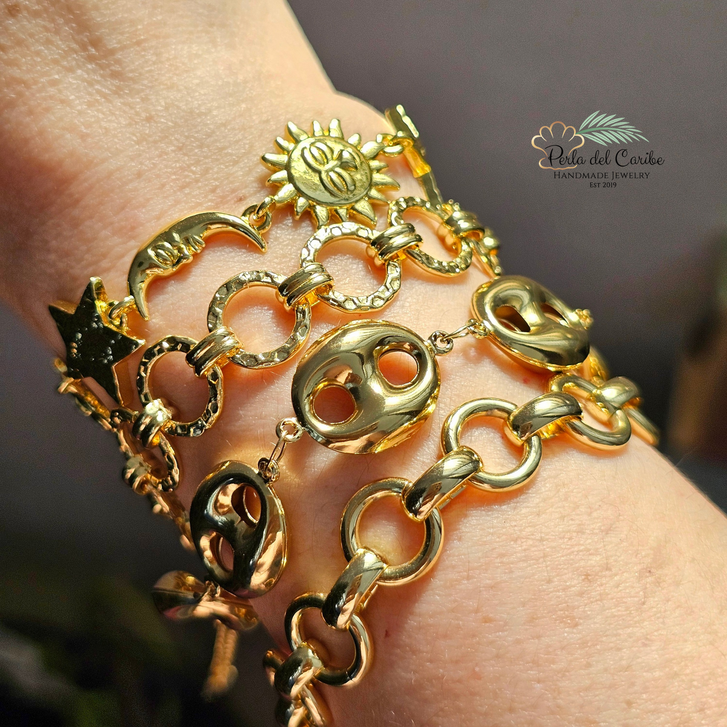 Coffee Bean Chunky Bracelet