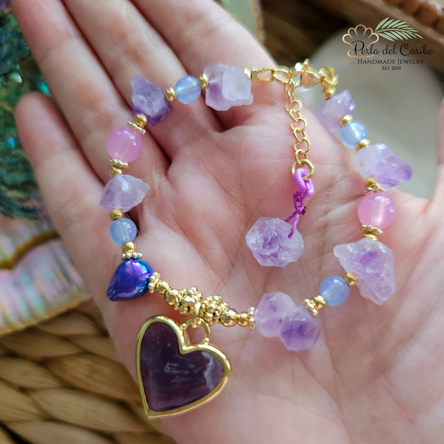 Amatista Heart Quartz Bracelet