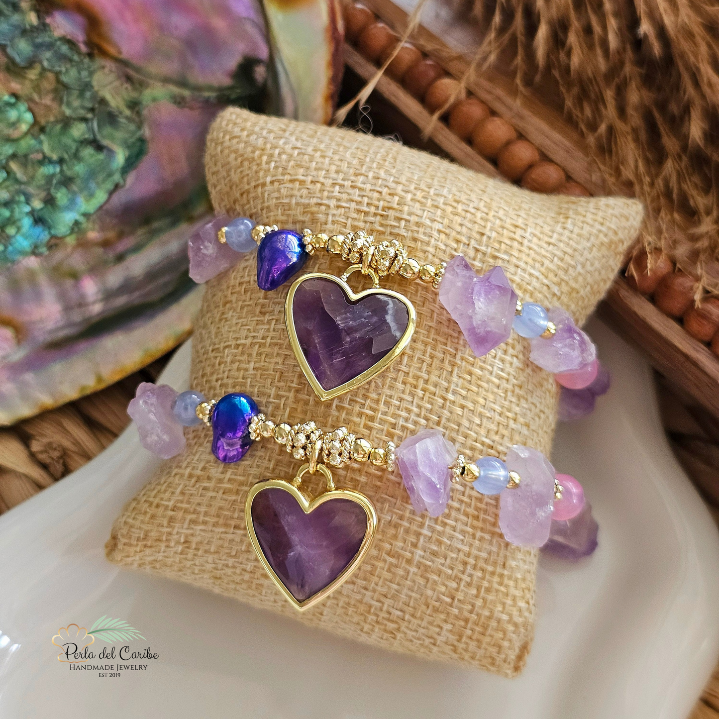 Amatista Heart Quartz Bracelet