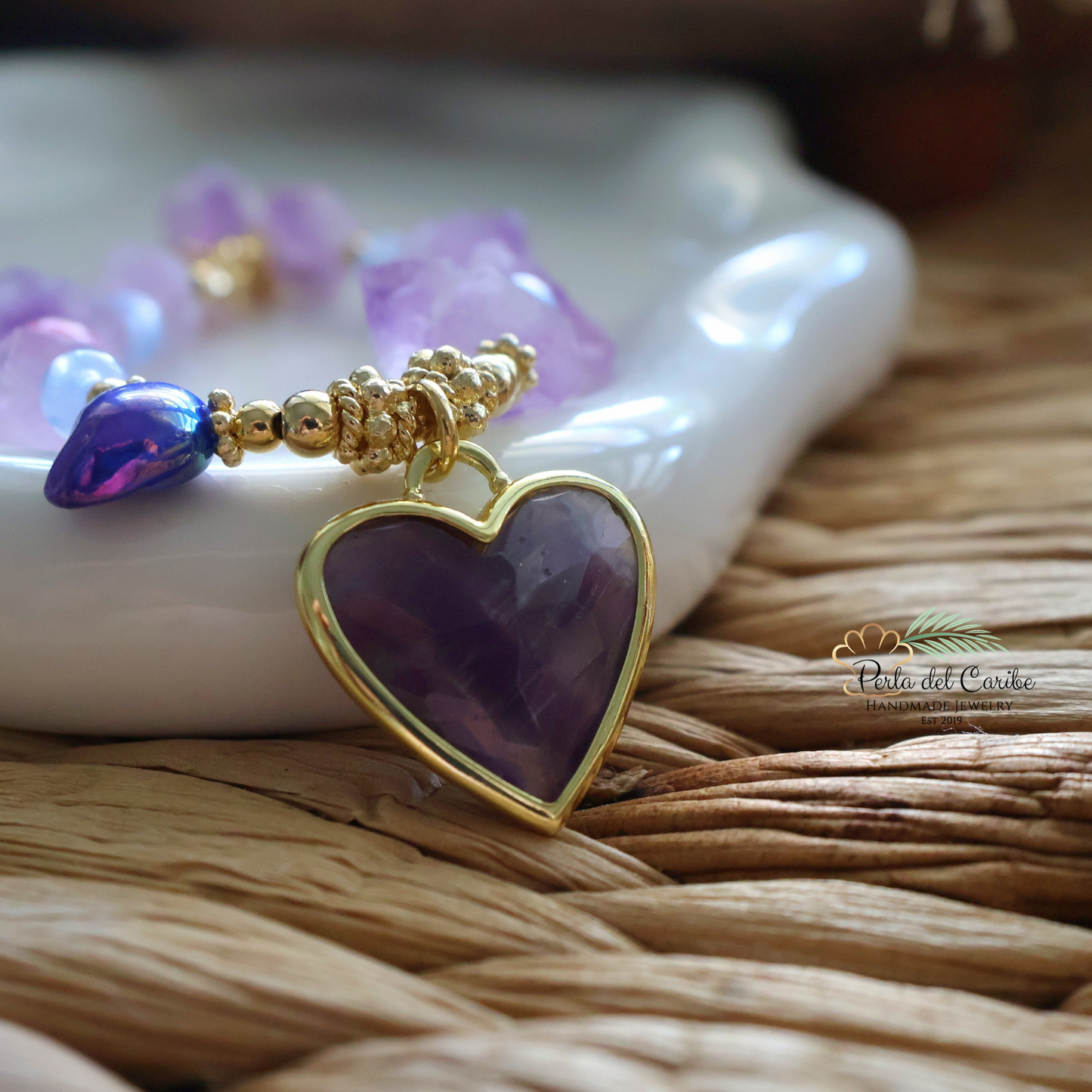 Amatista Heart Quartz Bracelet