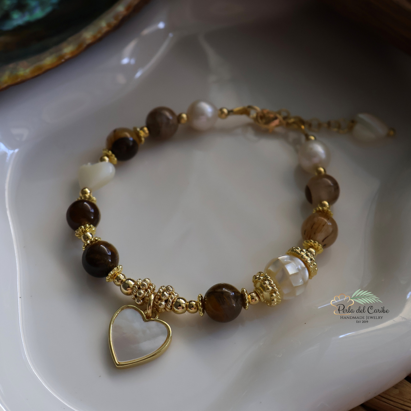 Tiger Eye Heart Bracelets (Set of 2)