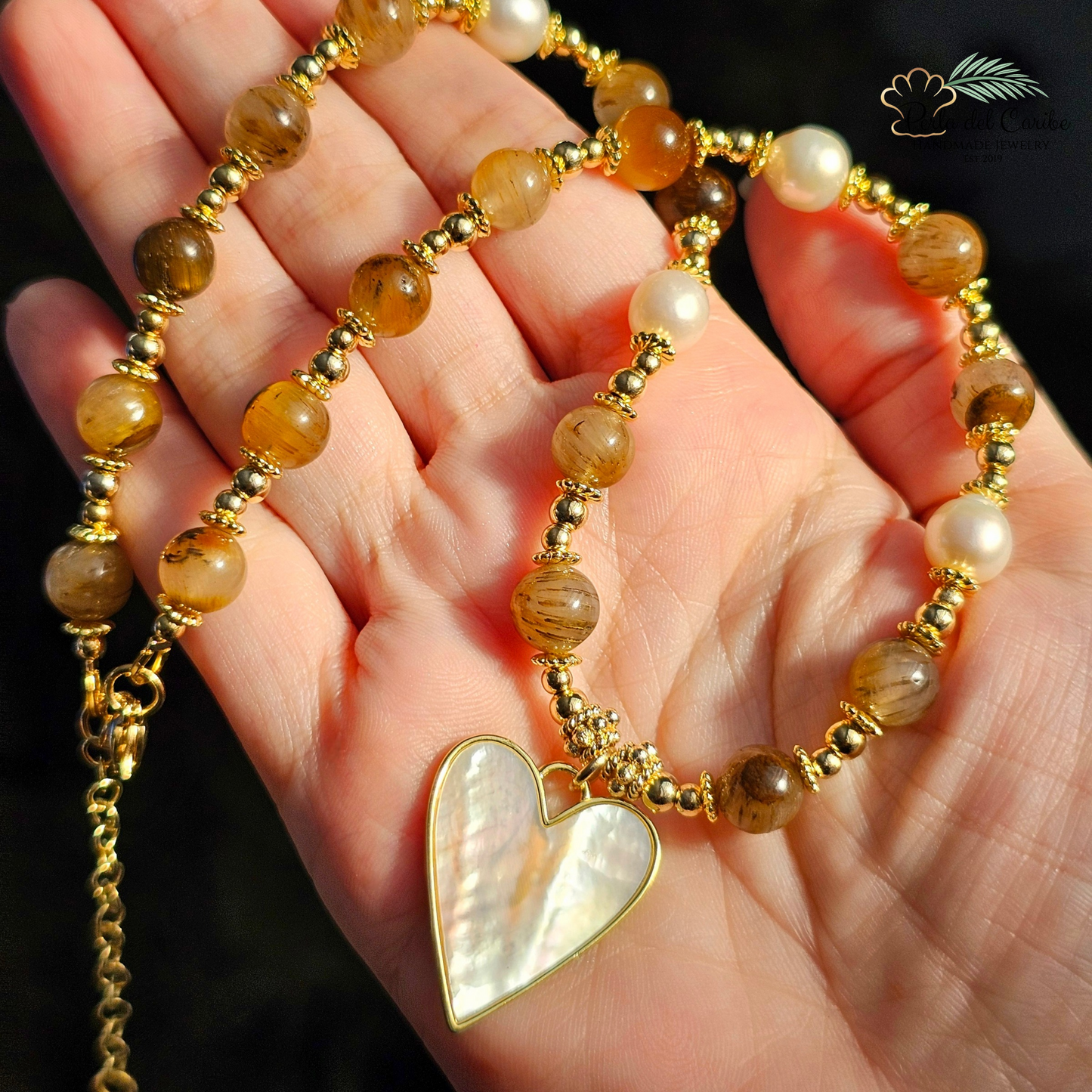 Madre Perla Heart Necklace