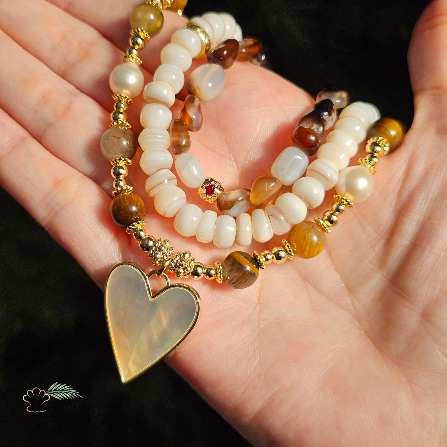 Madre Perla Heart Necklace