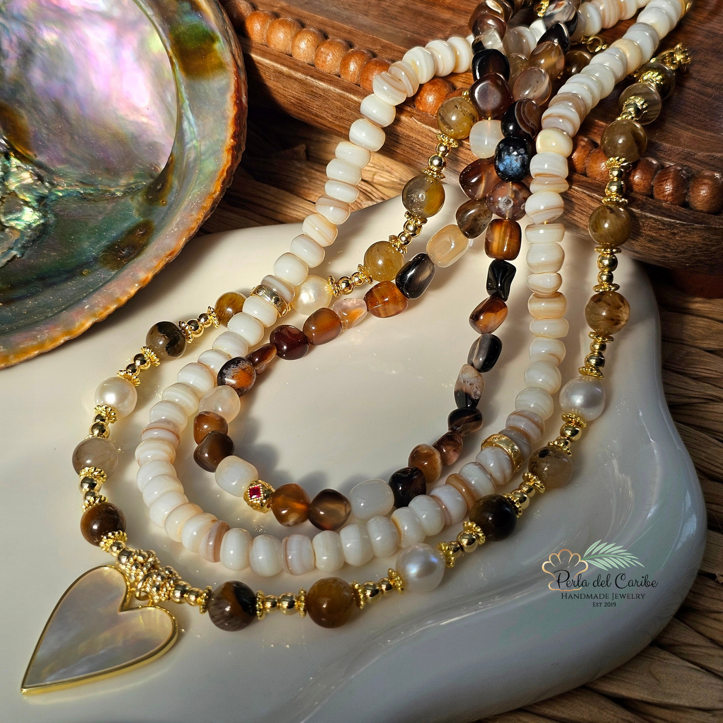 Madre Perla Heart Necklace