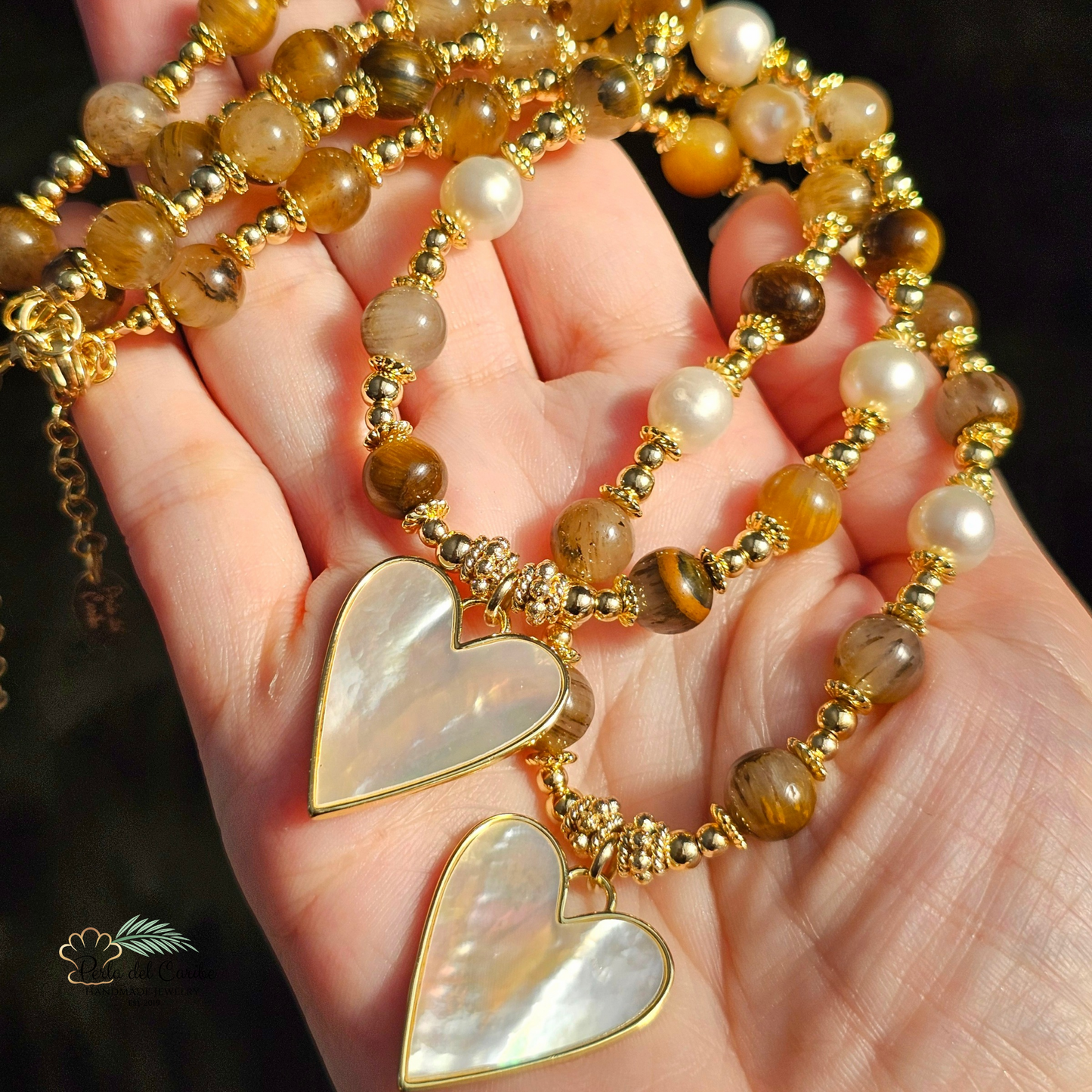 Madre Perla Heart Necklace