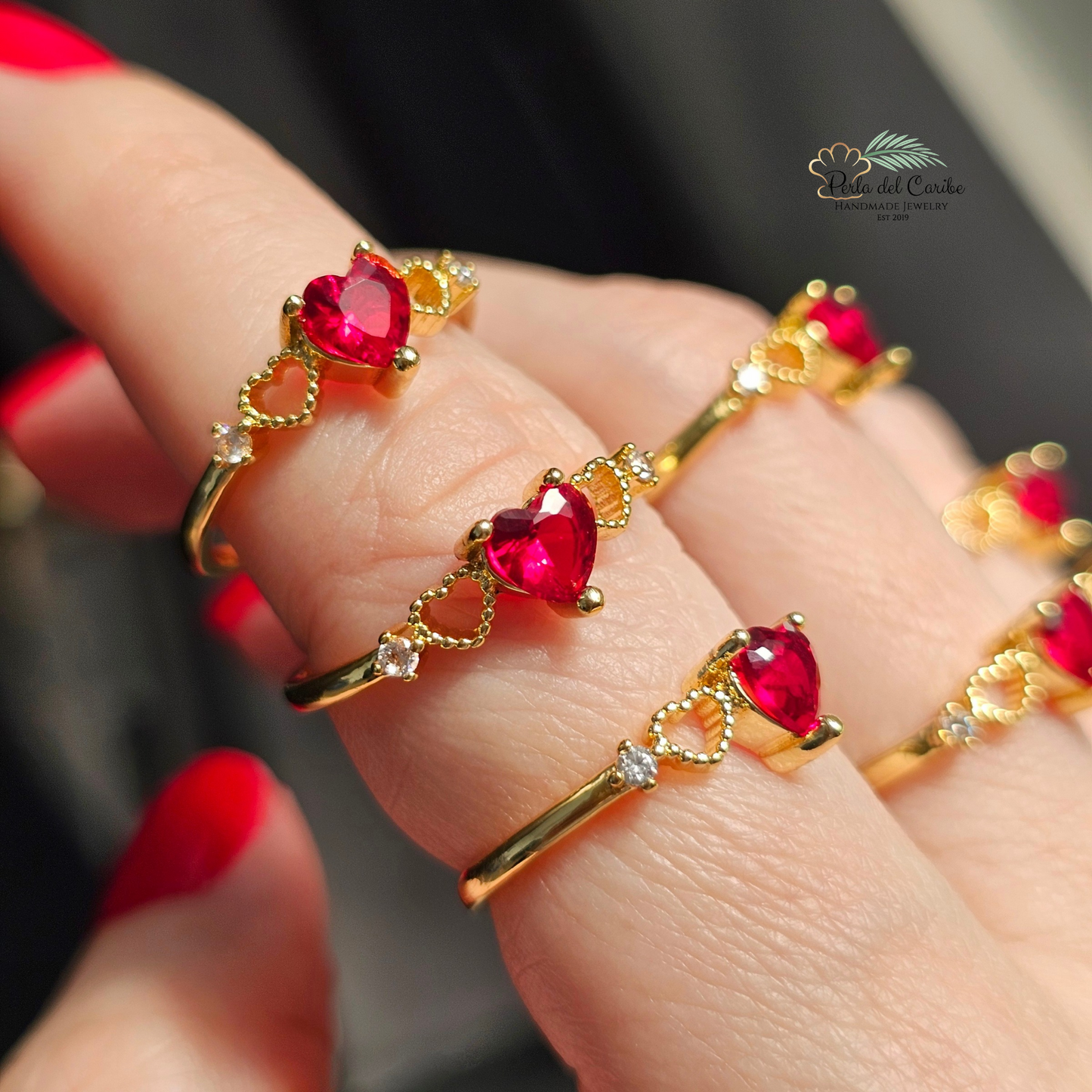 Red Heart Zirconia Ring