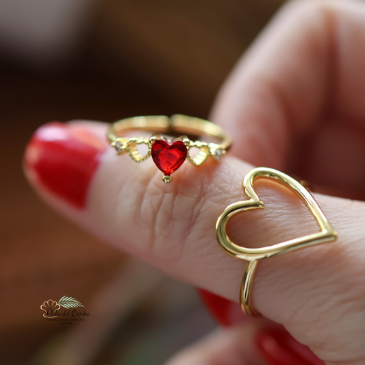 Red Heart Zirconia Ring