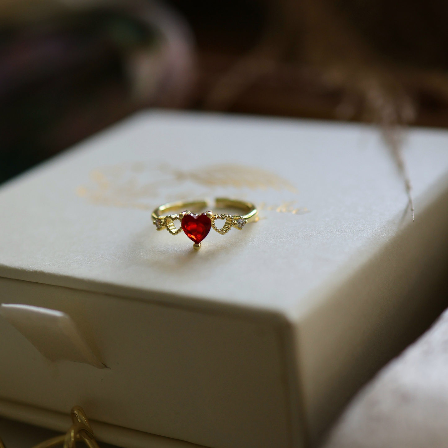 Red Heart Zirconia Ring