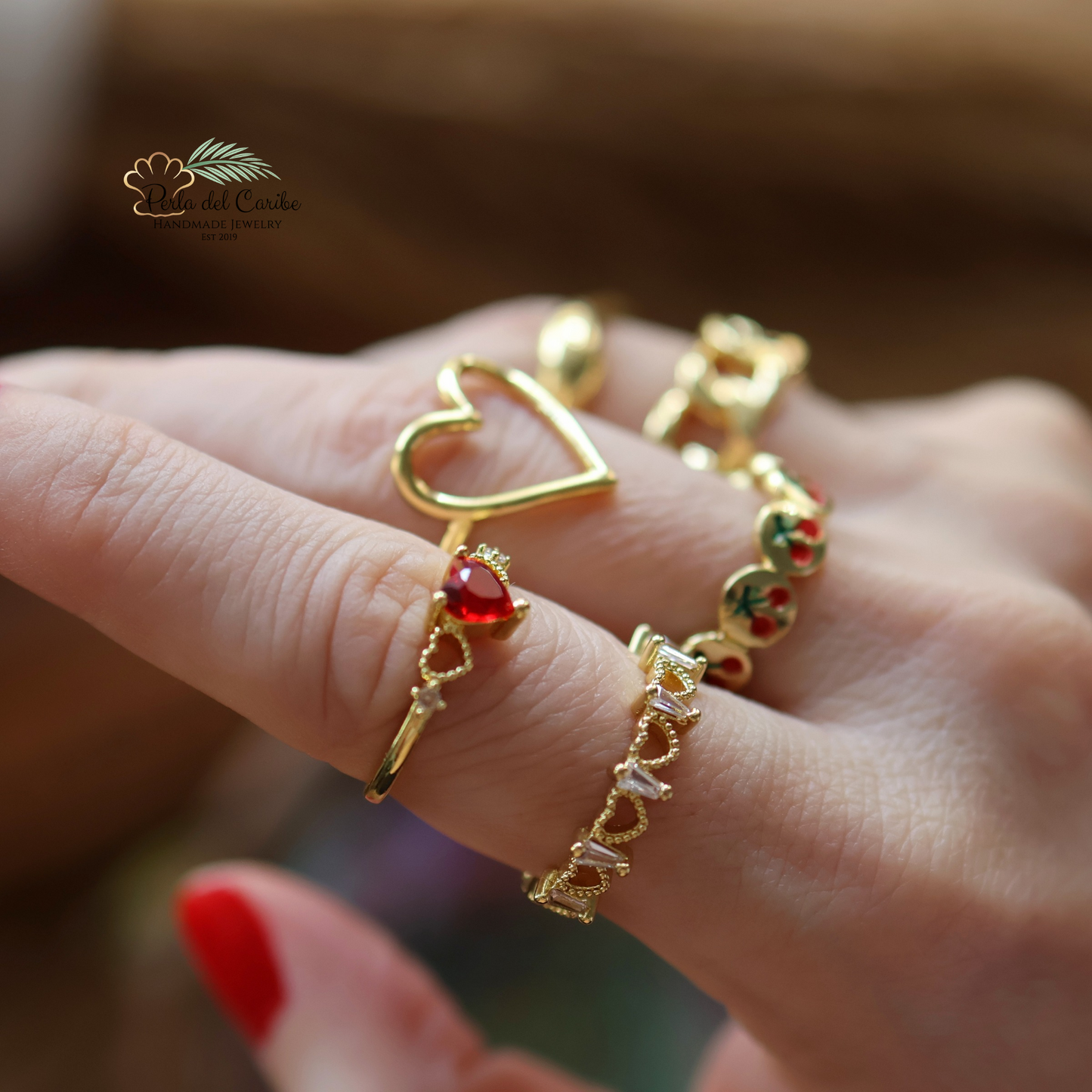 Red Heart Zirconia Ring