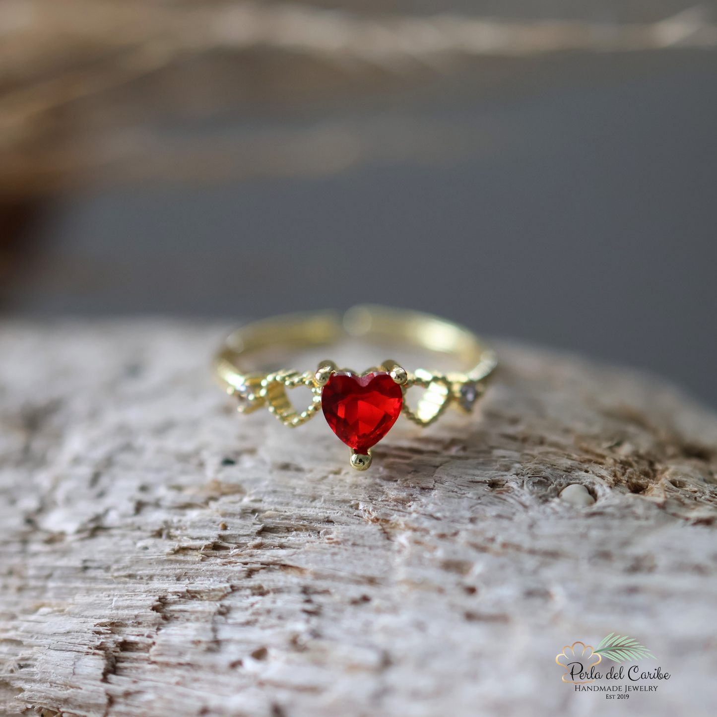Red Heart Zirconia Ring