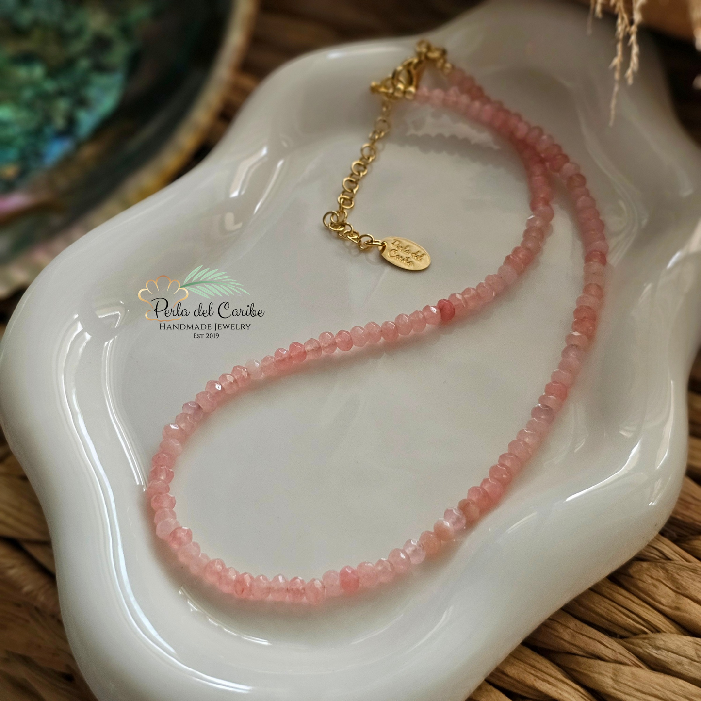 Key to My Heart Necklace / Pink Quartz Necklace