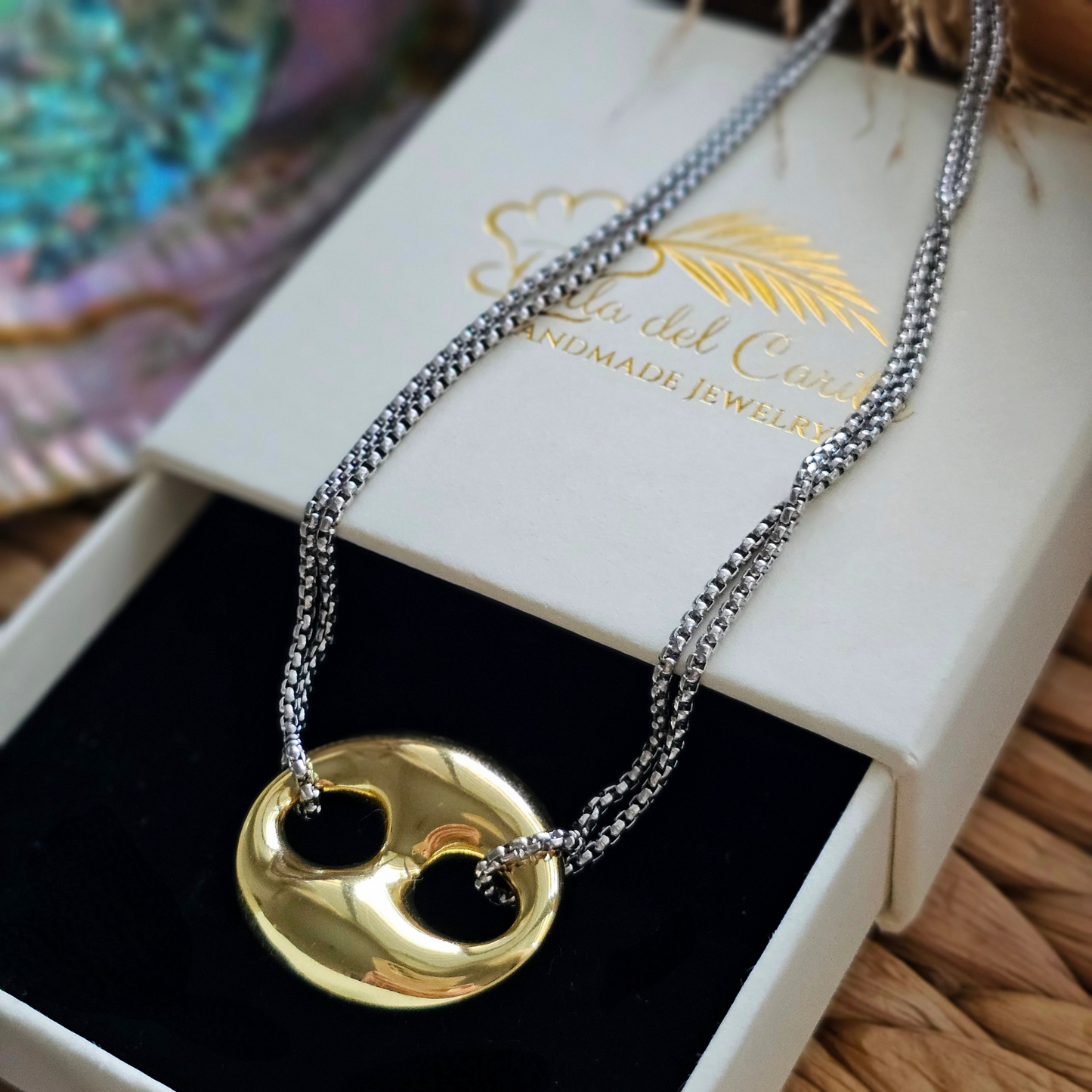 Coffee Bean Two-Tone Necklace