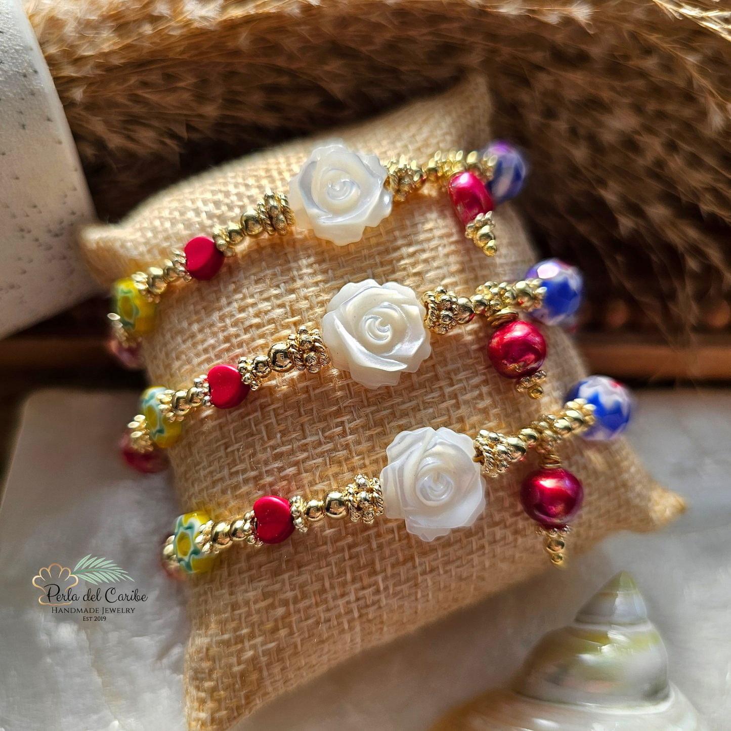 Mother of Pearl Rose Bracelet