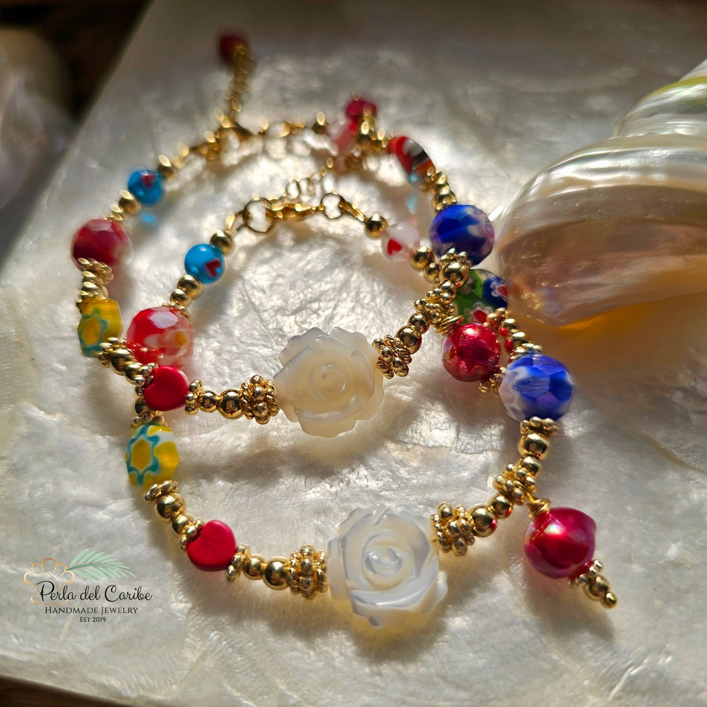 Mother of Pearl Rose Bracelet