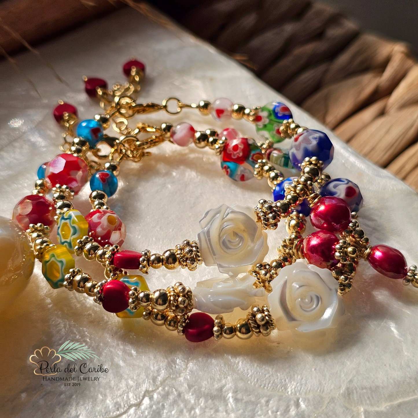 Mother of Pearl Rose Bracelet
