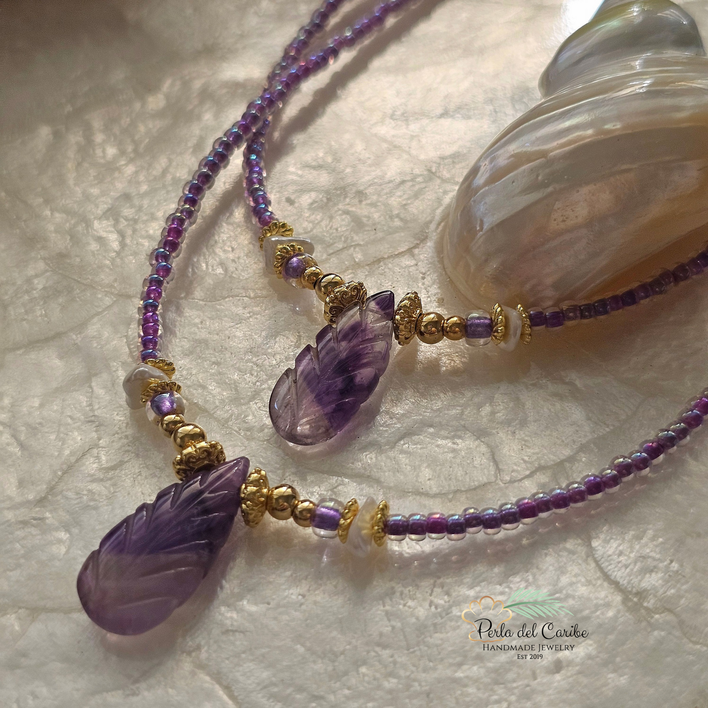 Amatista Leaf Choker Necklace