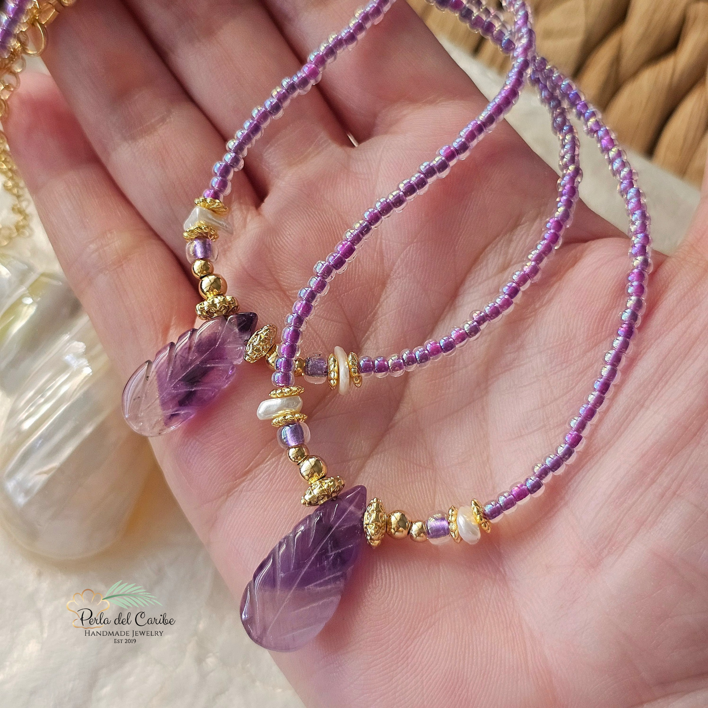 Amatista Leaf Choker Necklace