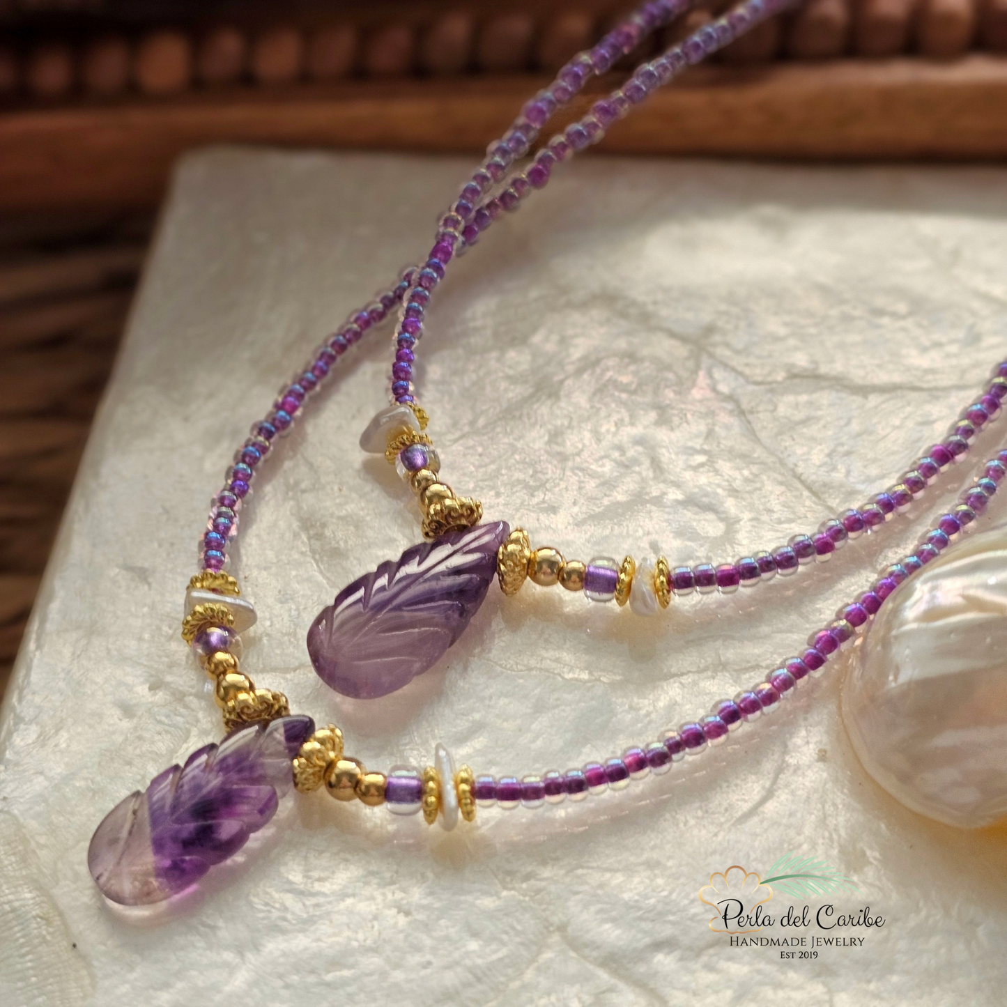 Amatista Leaf Choker Necklace