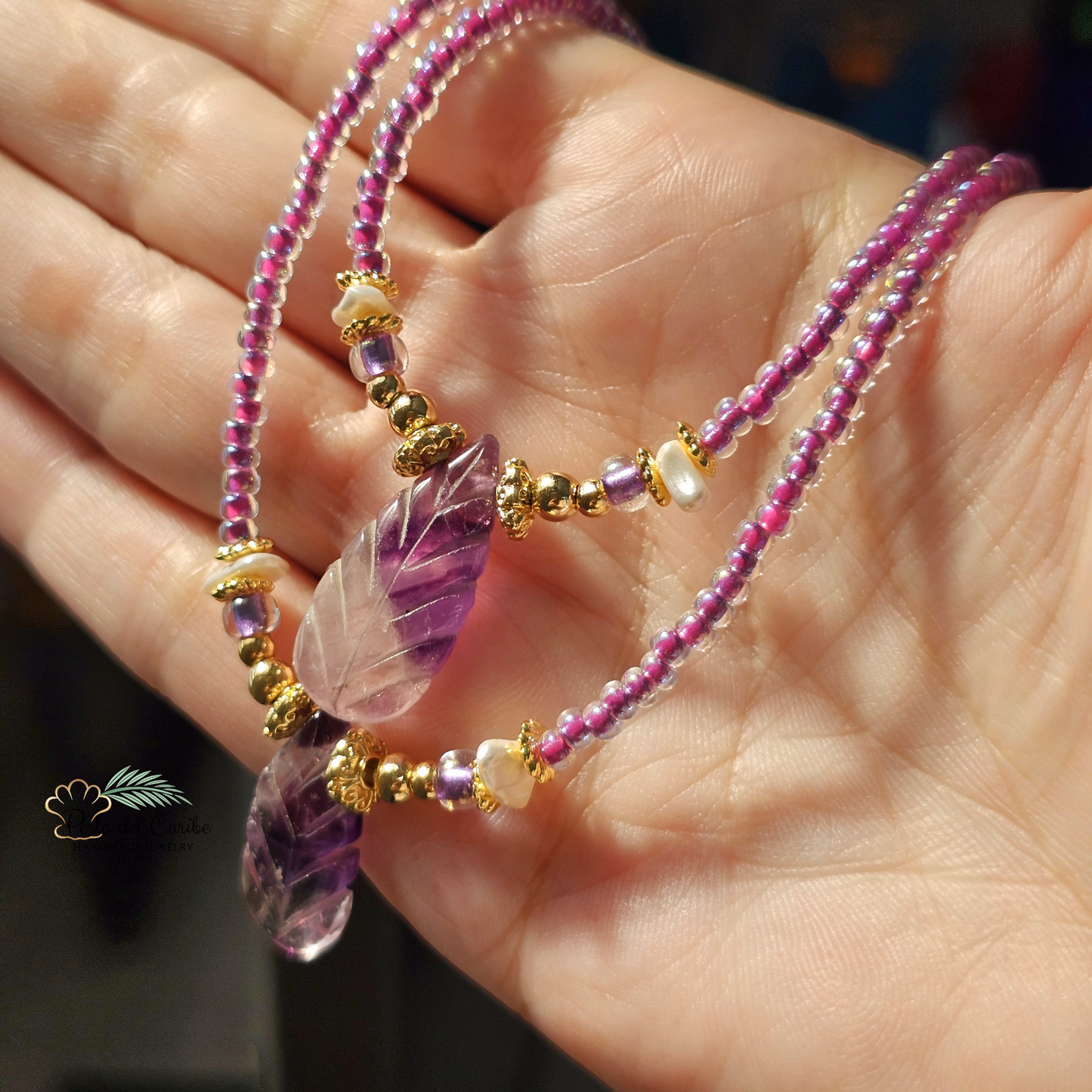 Amatista Leaf Choker Necklace