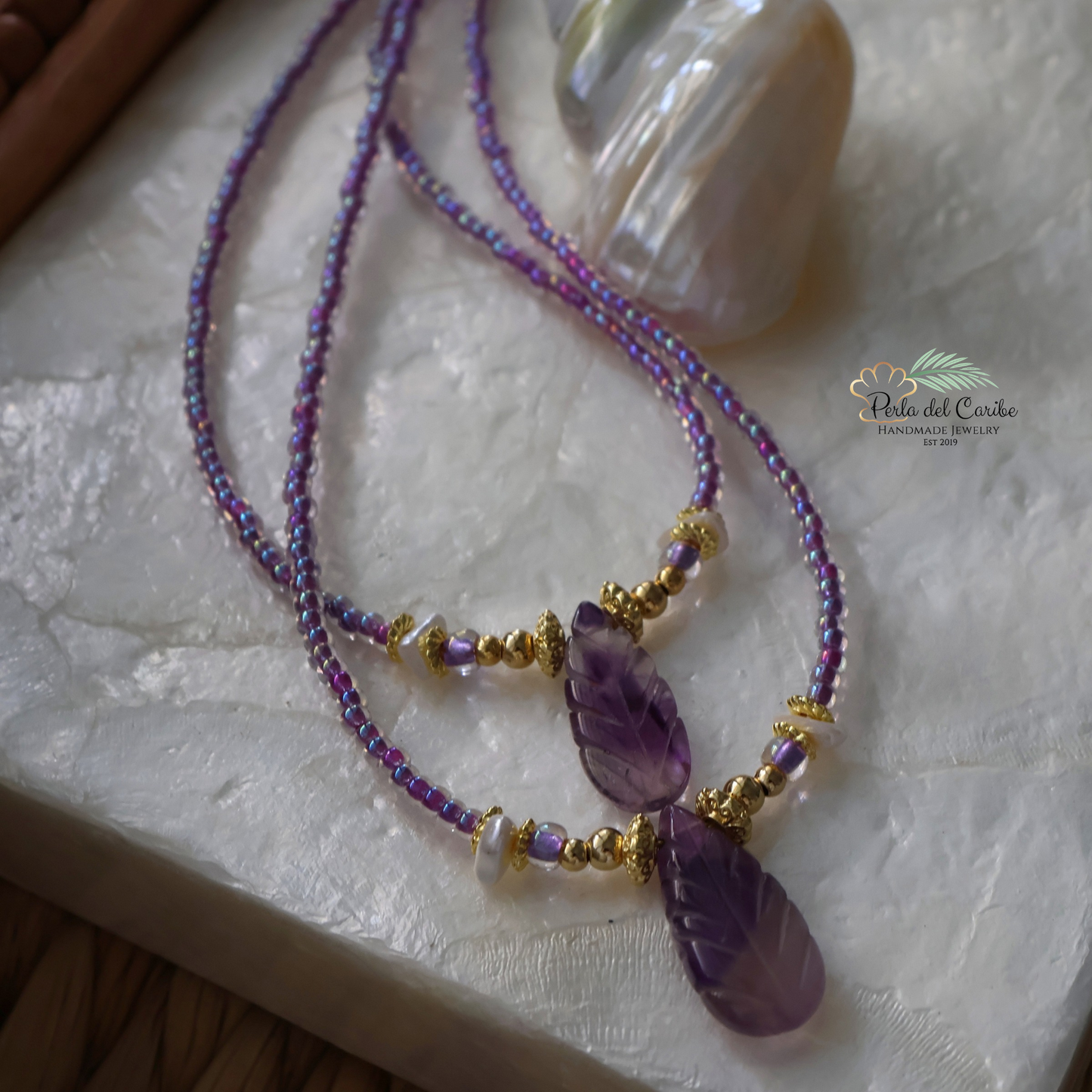 Amatista Leaf Choker Necklace