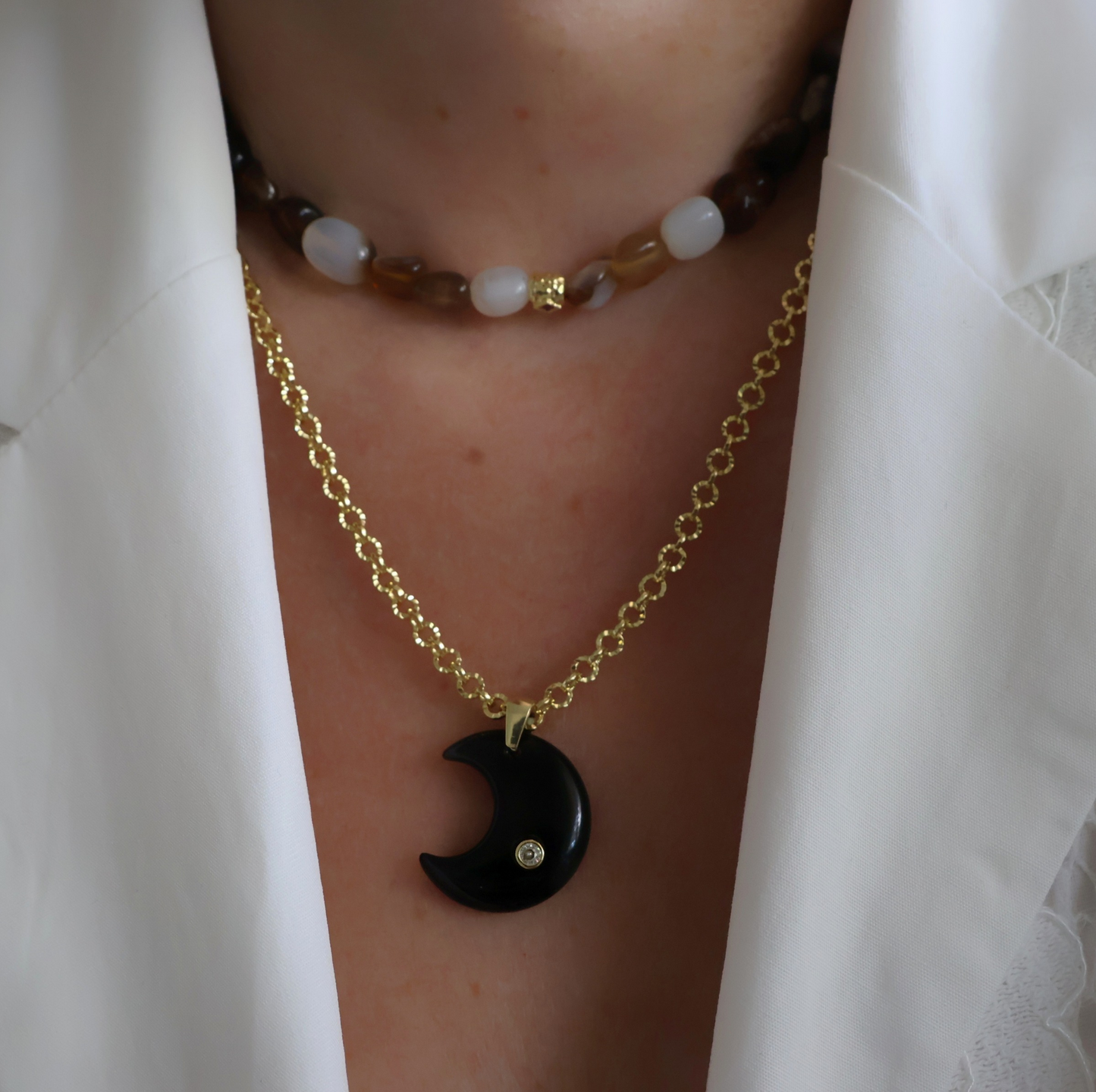 Gemstone Moon Chain