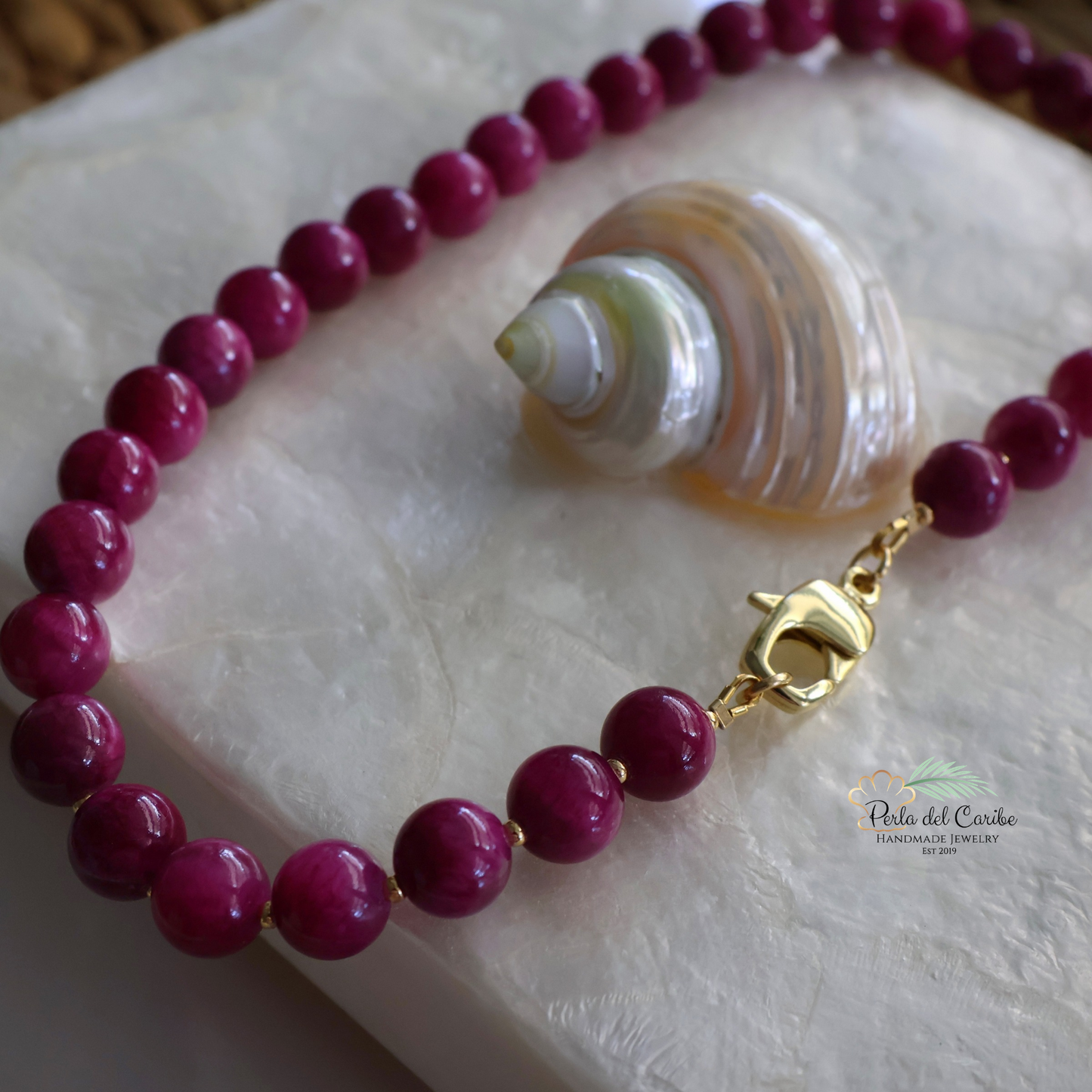 Purple Jade Beaded Necklace