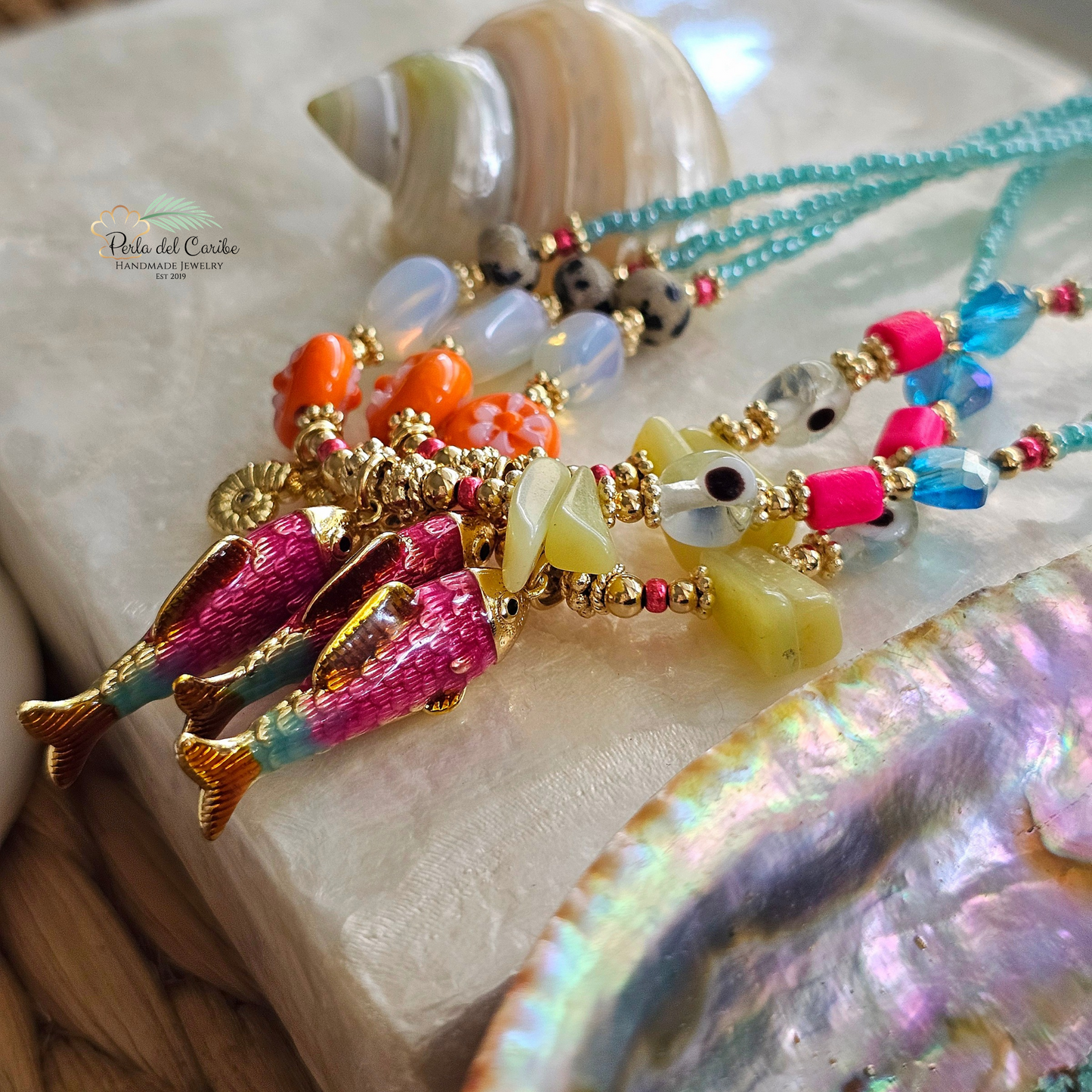 Pink Koi Necklace