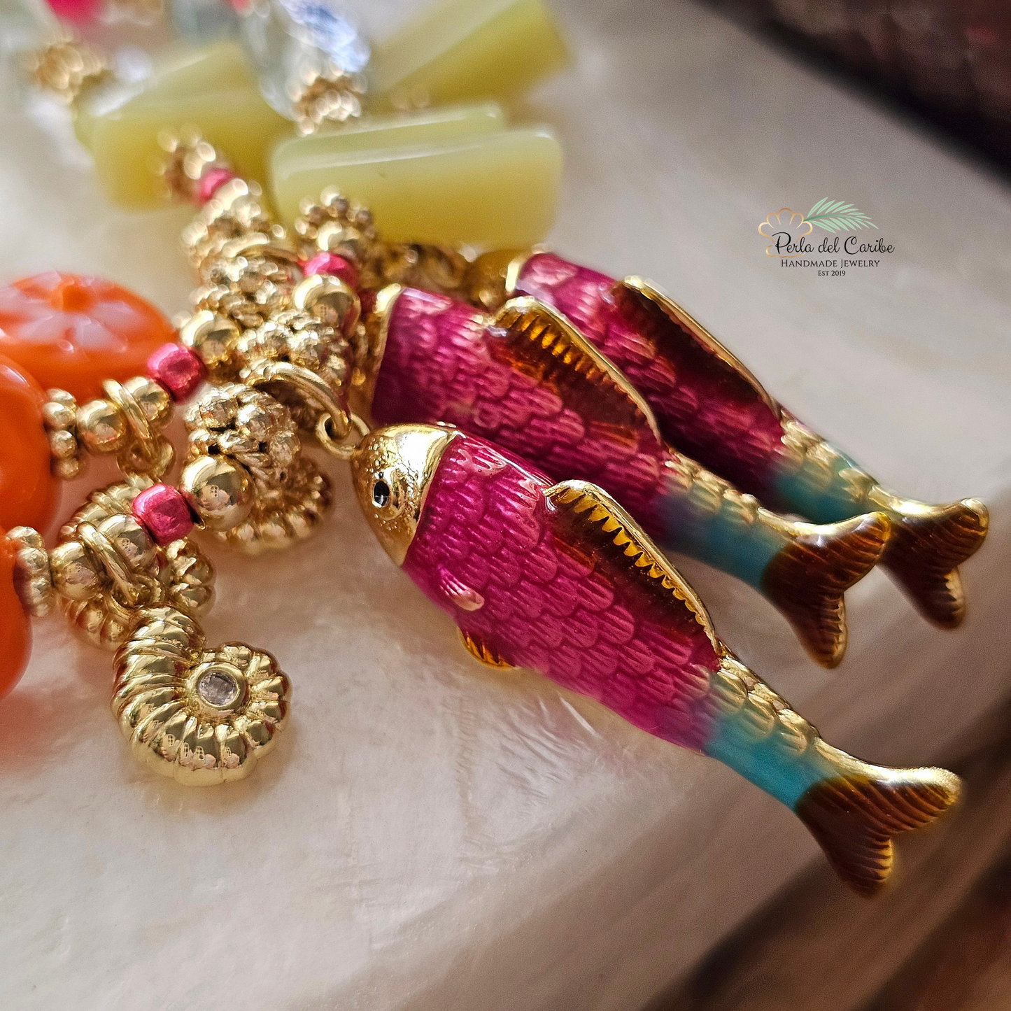 Pink Koi Necklace