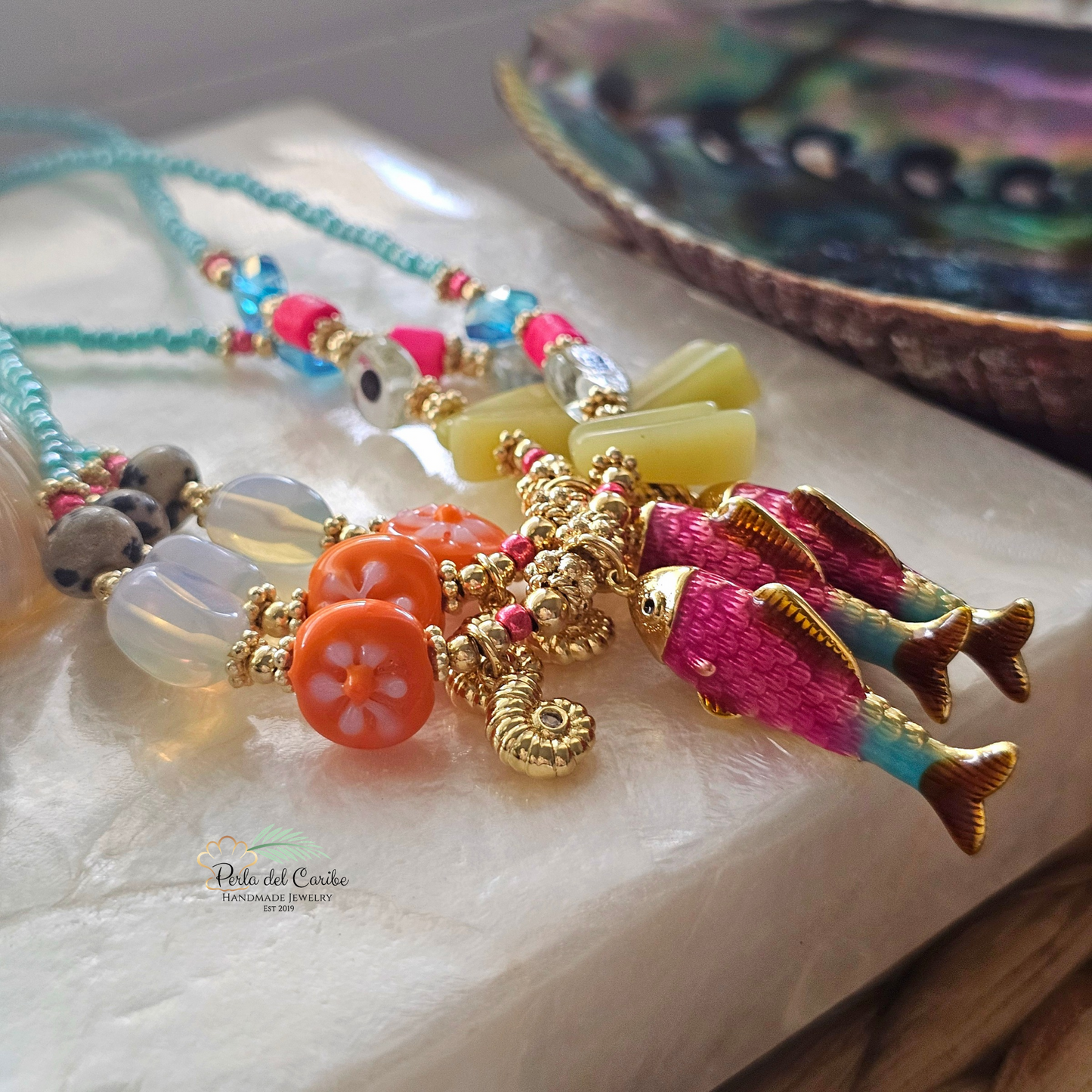 Pink Koi Necklace