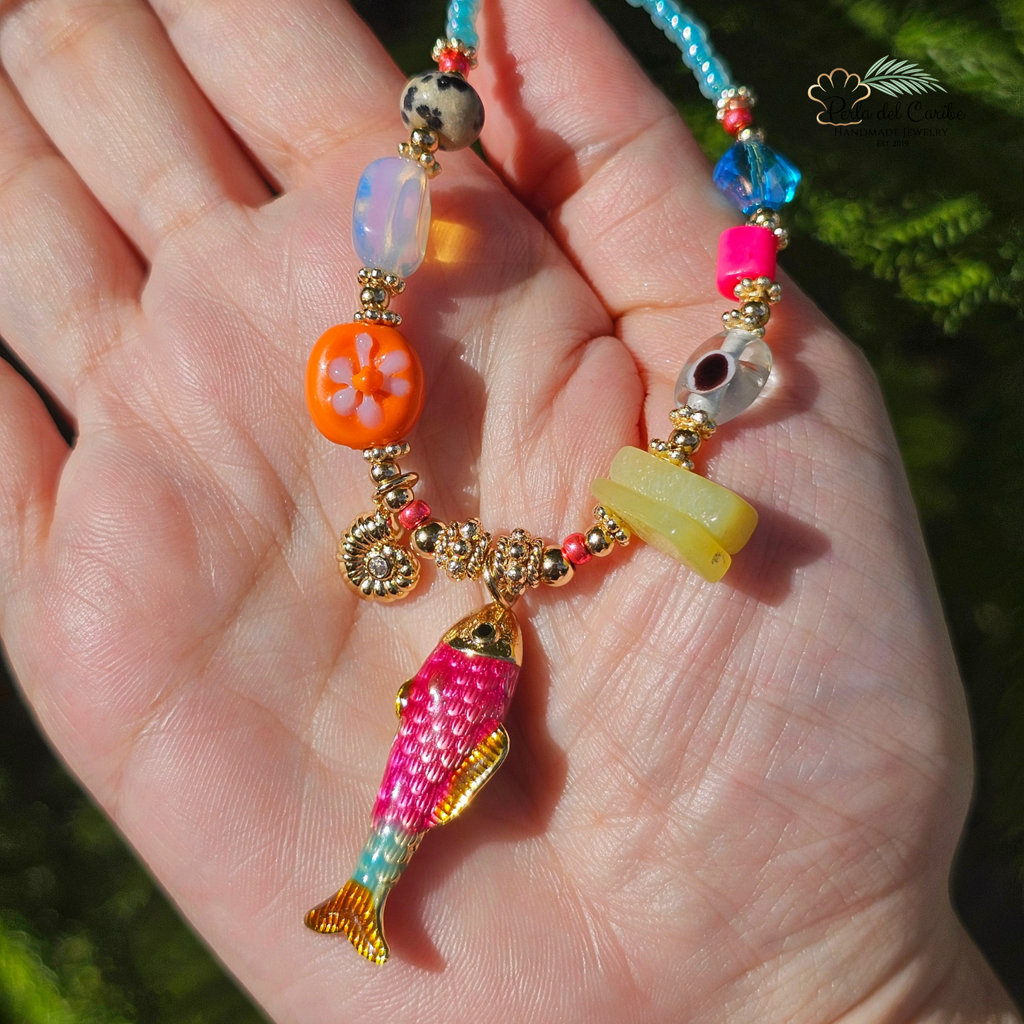 Pink Koi Necklace