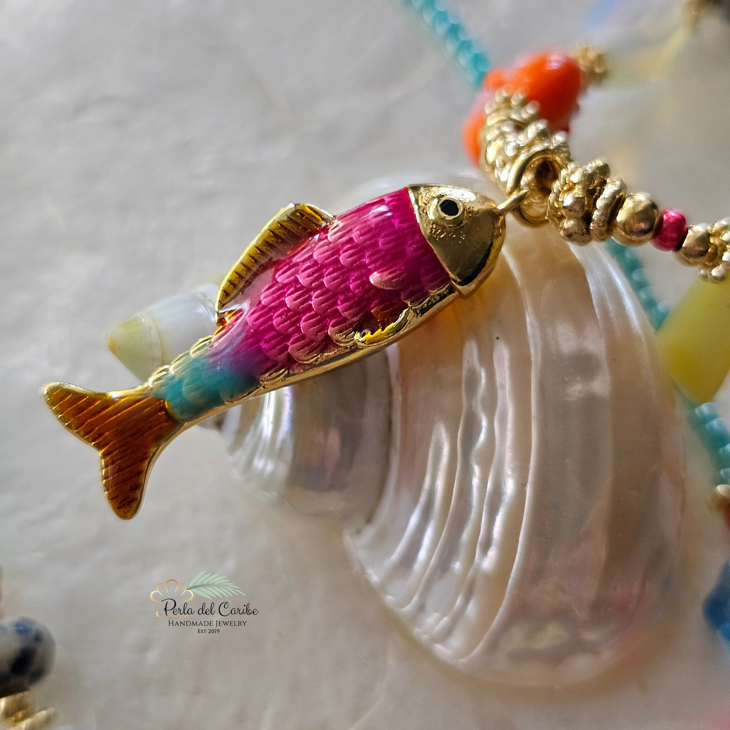 Pink Koi Necklace