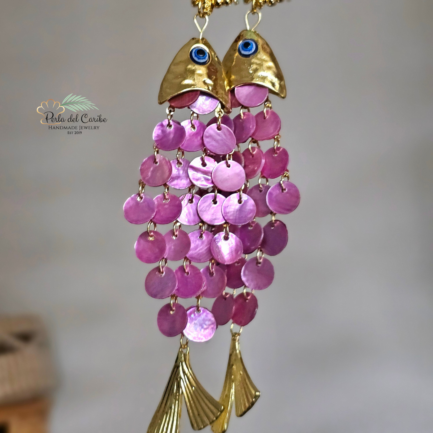 Plum Fish Statement Necklace