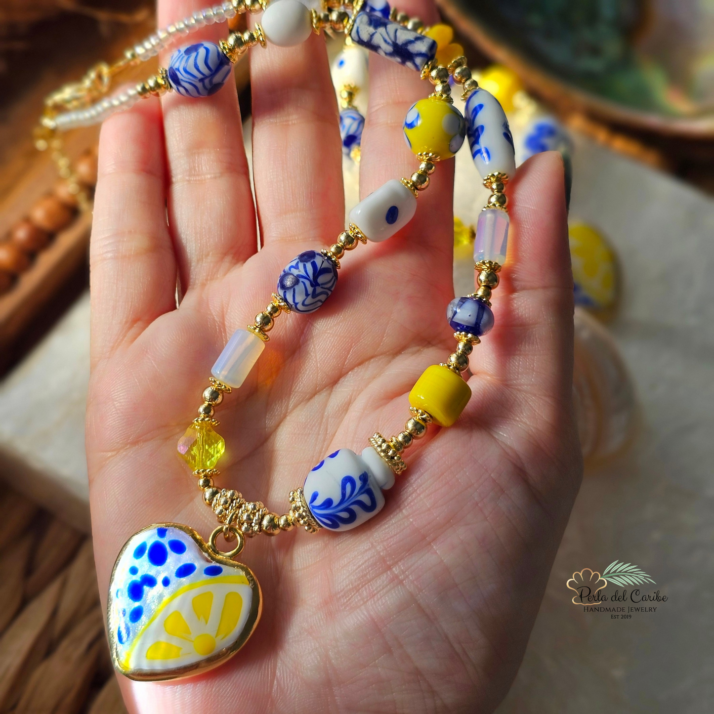 Azure Lemon Necklace