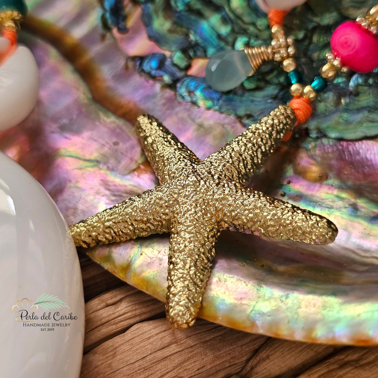Starfish Cowrie Cord Necklace
