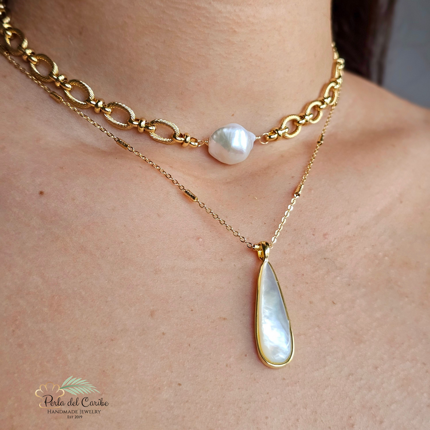 Madre Perla Drop Chain