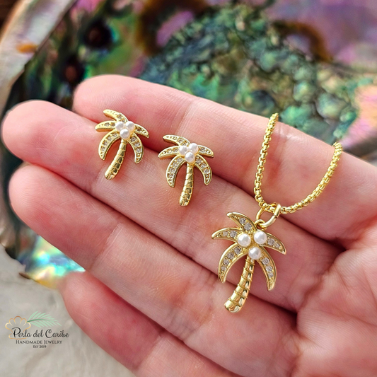 Palm Tree Studs / Chain