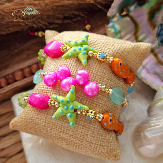 Green Starfish Cord bracelet