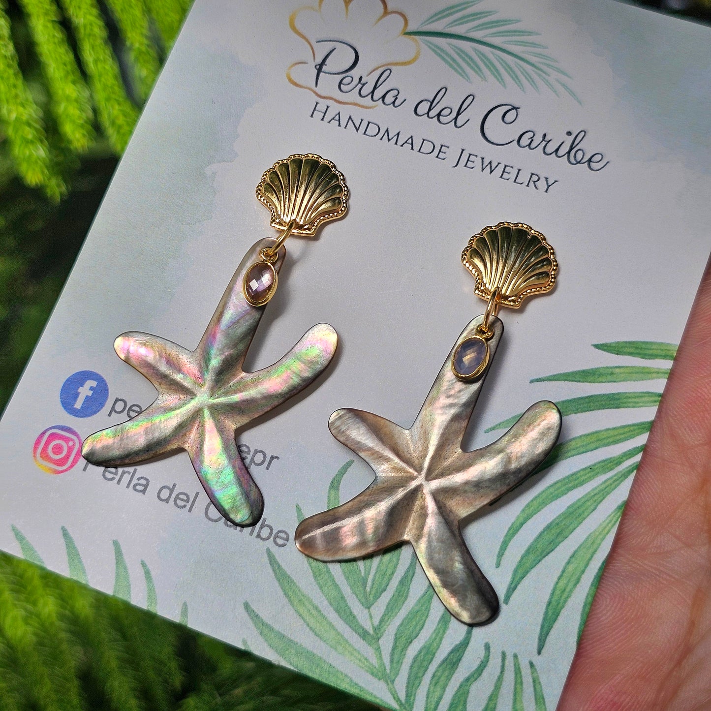 Midnight Starfish Earrings
