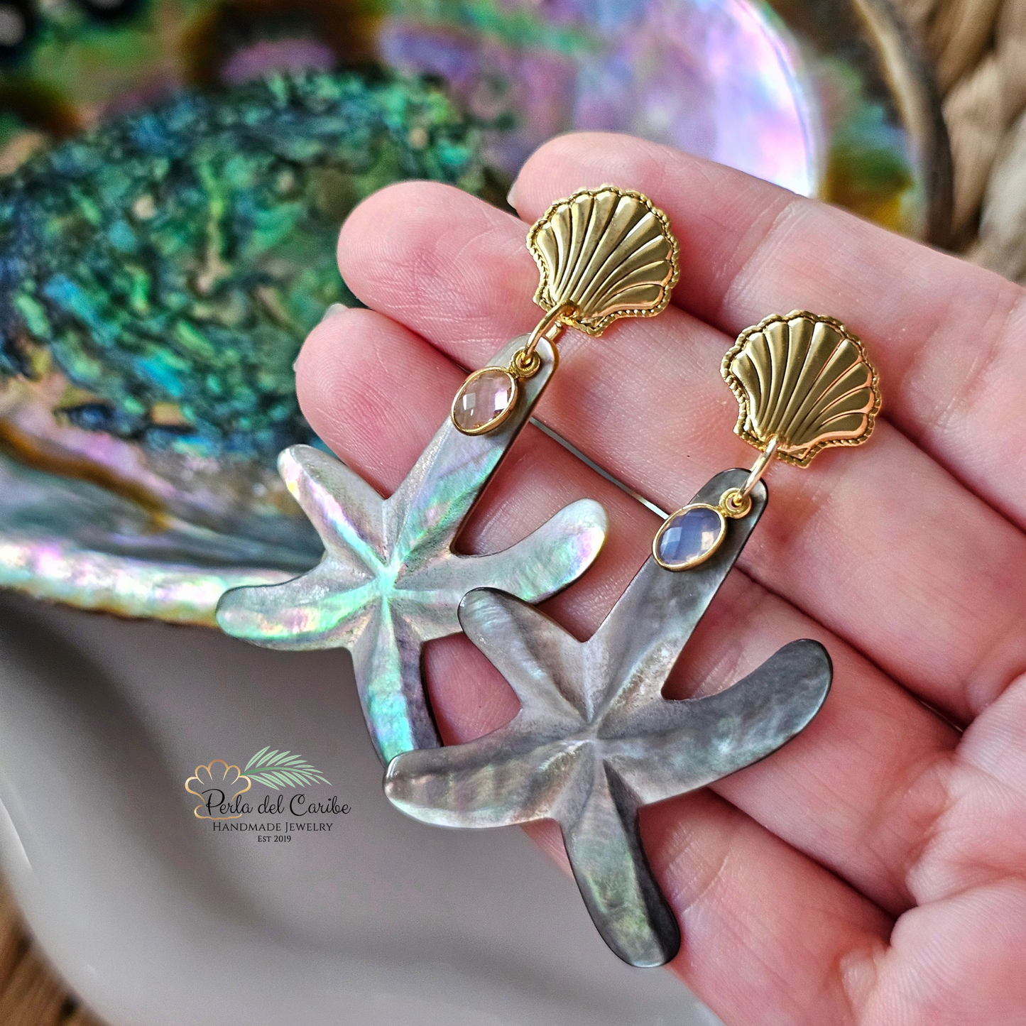 Midnight Starfish Earrings