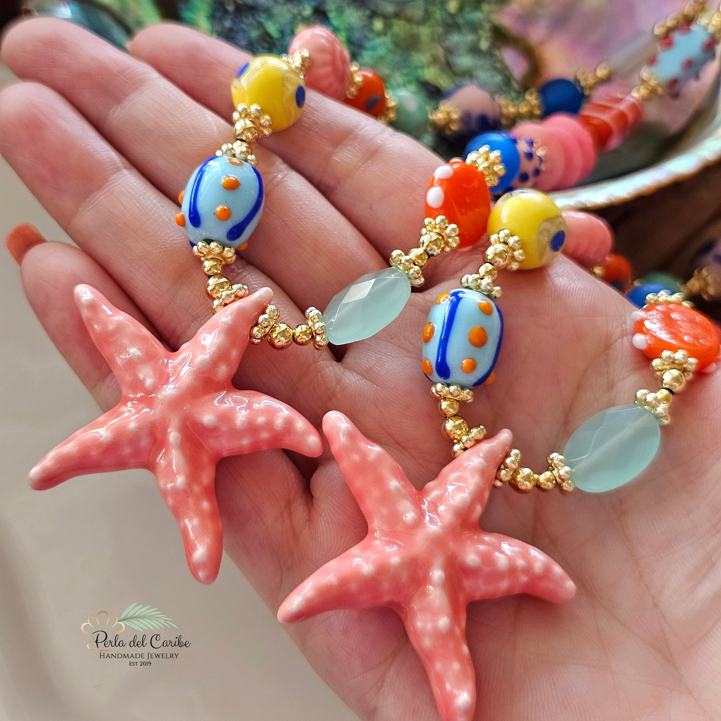 Pink Starfish Necklace