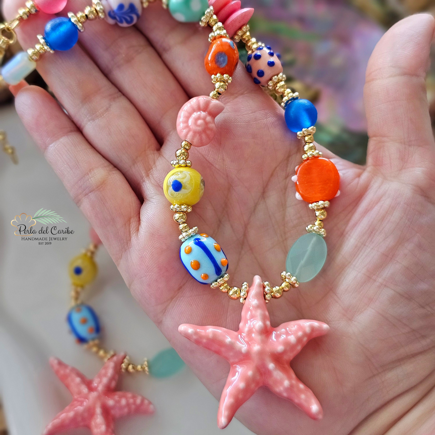 Pink Starfish Necklace
